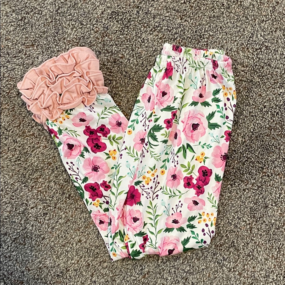 Floral Pink Ruffle Kids Bottoms